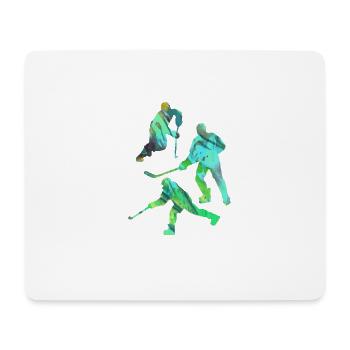 Eishockey, Hockey, Graffiti, bunt, stencil - Mousepad (Querformat) - Weiß - Vorne