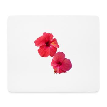 hibiskus,blume,lotus,blüte,floral,rot - Mousepad (Querformat) - Weiß - Vorne