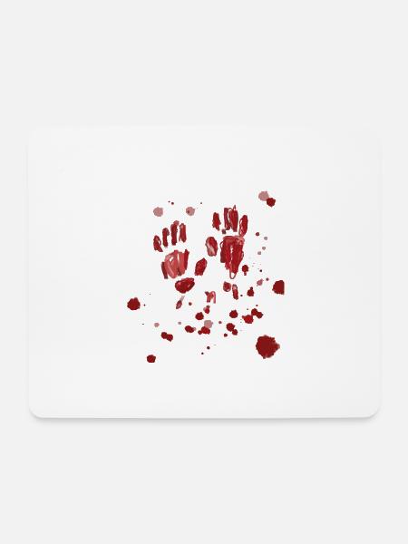 Blut,,Hände,blutspritzer,halloween - Mousepad (Querformat) - Weiß