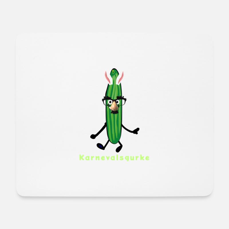Karnevalsgurke, Gurke, karneval,hasenohren, helau - Mousepad (Querformat) - Weiß
