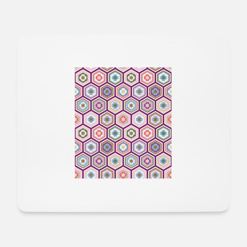 Hexagons flower pattern - Mouse Pad (horizontal) - white