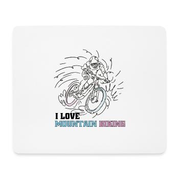 Ich liebe Mountain Biking - Mousepad (Querformat) - Weiß - Vorne