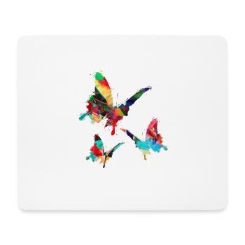 Papillons, Aquarelle, Coloré, Peinture, Graffiti - Tapis de souris (format paysage) - blanc - Devant