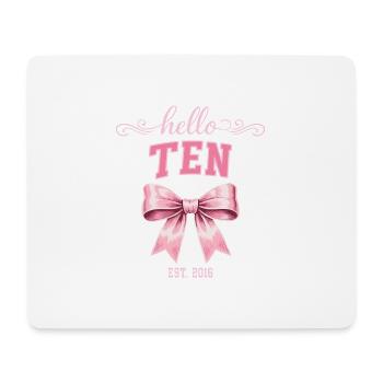 Hello Ten 10 Ans Est 2016 Anniversaire Nœud - Tapis de souris (format paysage) - blanc - Devant