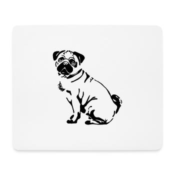 Mops Hunde Hund Pug Wilsigns - Mousepad (Querformat) - Weiß - Vorne