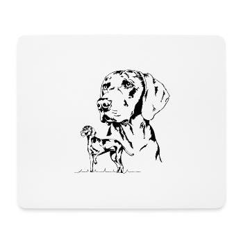 WEIMARANER Les chiens de Hunter Wilsign Les chiens de chasse - Tapis de souris (format paysage) - blanc - Devant