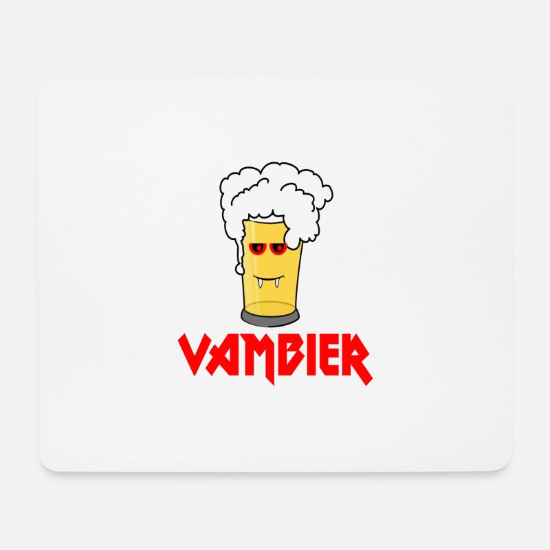Vambier Halloween JGA Malle Bier Fledermaus Vampir - Mousepad (Querformat) - Weiß