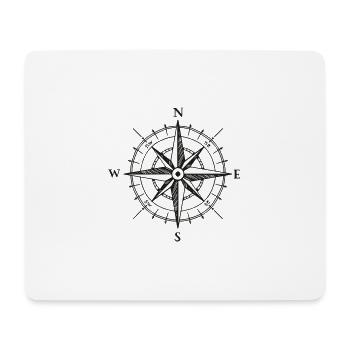 Kompass Logo Schrift Wandern Ferne Abenteuer - Mousepad (Querformat) - Weiß - Vorne