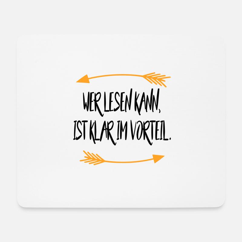 Wer lesen kann ist klar im Vorteil Sprüche - Mousepad (Querformat) - Weiß