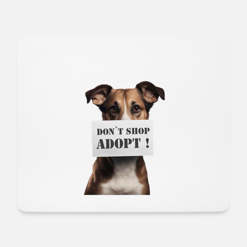 Dont Shop Adopt - Mousepad (Querformat) - Weiß