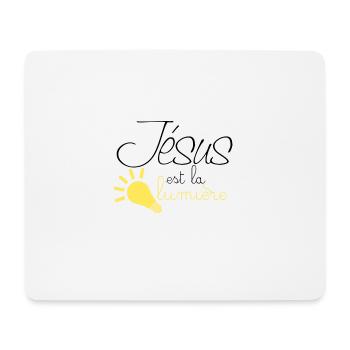 Jésus la lumière - Tapis de souris (format paysage) - blanc - Devant