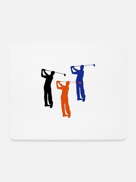 Drei Golfer beim Sport - Mousepad (Querformat) - Weiß