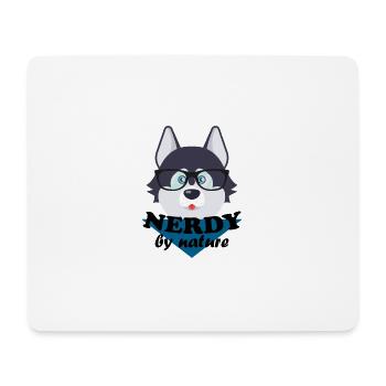 Nerdy von Natur Husky - Mousepad (Querformat) - Weiß - Vorne