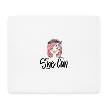 She Can - Mouse Pad (horizontal) - white - Front