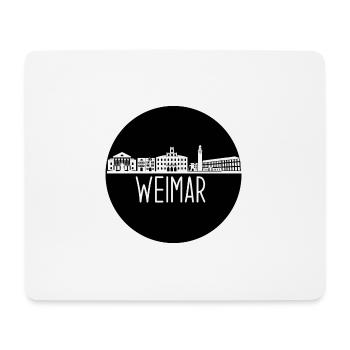 weimar, skyline, kreis, scherenschnitt, schwarz - Mousepad (Querformat) - Weiß - Vorne