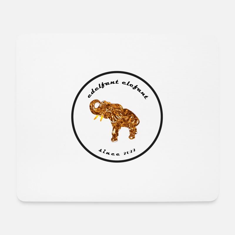 Edelfant Elefant - Mousepad (Querformat) - Weiß