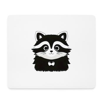 Waschbären süßer Cartoon Waschbär 18 - Mousepad (Querformat) - Weiß - Vorne