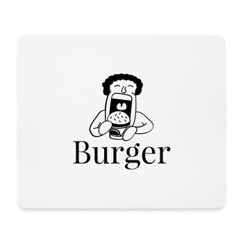 Burger essen - Mousepad (Querformat) - Weiß - Vorne