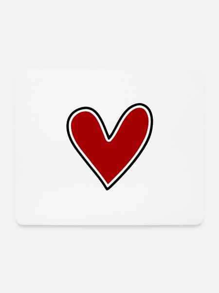 Schlichtes Herz zum Beschriften - Mousepad (Querformat) - Weiß