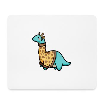 hugadino Giraffe Dino, süßer Dinosaurier - Mousepad (Querformat) - Weiß - Vorne