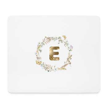 E Monogramm Glitter Boho Kranz - Mousepad (Querformat) - Weiß - Vorne