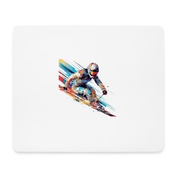Alpin Ski Sport Game Champion Wettbewerb Zusammenfassung - Mousepad (Querformat) - Weiß - Vorne