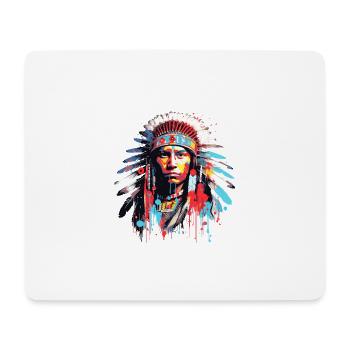 Inspiration für indianische tapfere Krieger der amerikanischen Ureinwohner - Mousepad (Querformat) - Weiß - Vorne