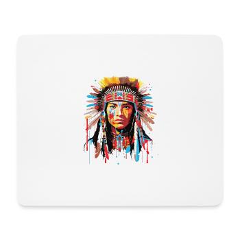 Inspiration für indianische tapfere Krieger der amerikanischen Ureinwohner - Mousepad (Querformat) - Weiß - Vorne