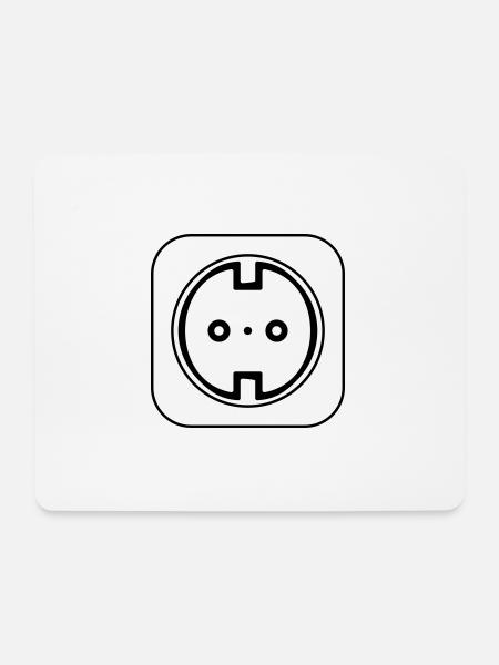 Steckdose Symbol Elektriker - Mousepad (Querformat) - Weiß
