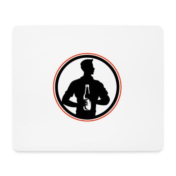 Bottle of Beer Drinking Silhouette - Mouse Pad (horizontal) - white - Front