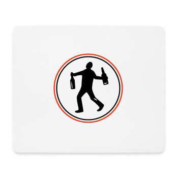 Silhouette Saufen - Mousepad (Querformat) - Weiß - Vorne