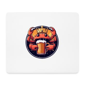 Krebs Krabbe Bier Comic - Mousepad (Querformat) - Weiß - Vorne