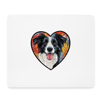 Border Collie Hund Herz Liebe - Mousepad (Querformat) - Weiß - Vorne