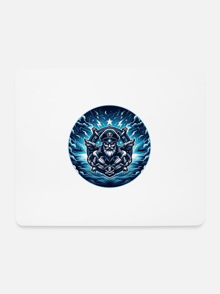 Kapitän im Sturm Logo - Mousepad (Querformat) - Weiß