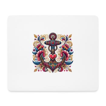 Anker mit Herz - Mousepad (Querformat) - Weiß - Vorne