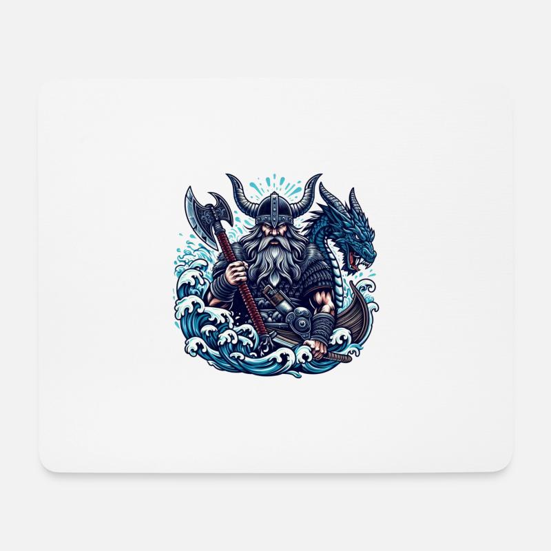 Wikinger Logo - Mousepad (Querformat) - Weiß