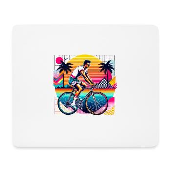 retro road bike rider 80s vintage - Mouse Pad (horizontal) - white - Front