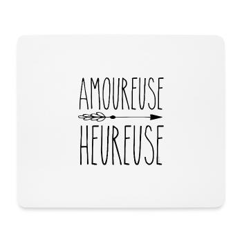Amoureuse heureuse - Tapis de souris (format paysage) - blanc - Devant