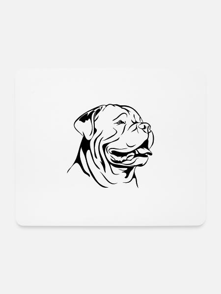 BORDEAUXDOGGE Bordeaux Dogge Wilsigns Hunde Hund - Mousepad (Querformat) - Weiß