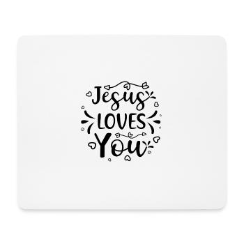 jesus liebt dich 01 - Mousepad (Querformat) - Weiß - Vorne