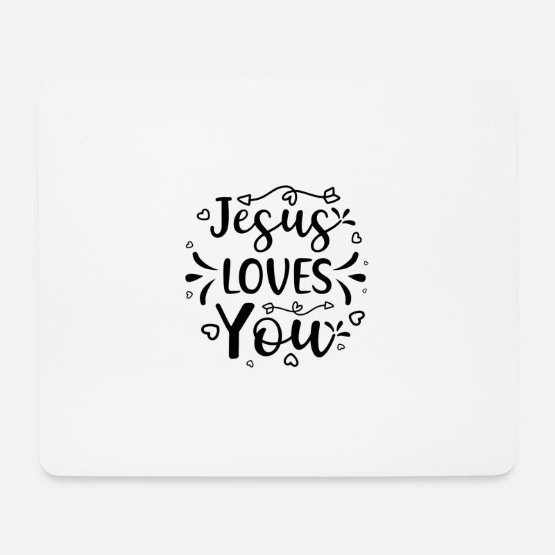 jesus liebt dich 01 - Mousepad (Querformat) - Weiß