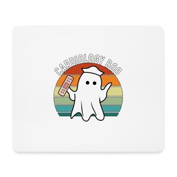 Vintage Halloween Ghost Cardiology Boo Nursing Fun - Mouse Pad (horizontal) - white - Front