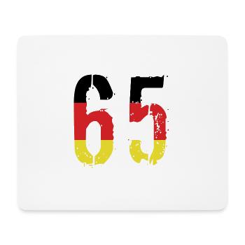 65 Zahl Deutschland Trikot - Mousepad (Querformat) - Weiß - Vorne