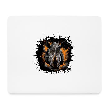 Nashorn Porträt - Mousepad (Querformat) - Weiß - Vorne