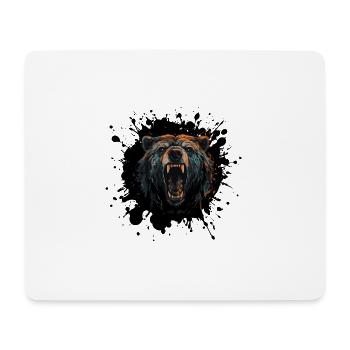 Bär Porträt Grizzly - Mousepad (Querformat) - Weiß - Vorne