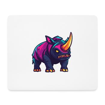 Rhino Halloween Bande dessinée Zombie - Tapis de souris (format paysage) - blanc - Devant