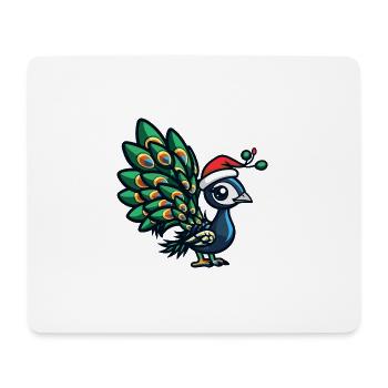 Peacock Bird Christmas - Mouse Pad (horizontal) - white - Front