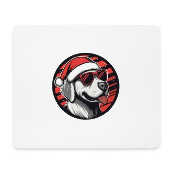 Labrador chien Noël cool - Tapis de souris (format paysage) - blanc - Devant