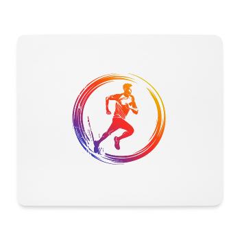 course à pied marathon silhouette coloré - Tapis de souris (format paysage) - blanc - Devant