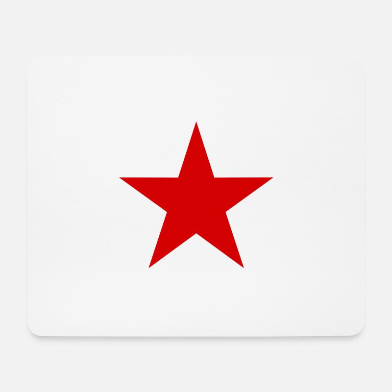Star red, red star - Mouse Pad (horizontal) - white